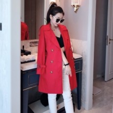 버버리 BURBERRY 2020 SS 레더패치 레드 여성 트렌치코트