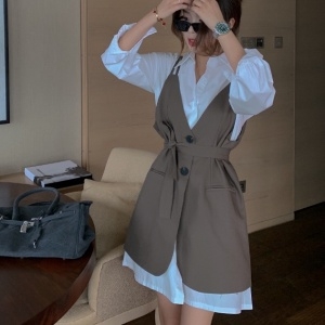 디올 DIOR 2020 SS 퍼프소매 블라우스 원피스 여성 세트