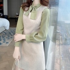 샤넬 CHANEL 2020 SS 리본 블라우스 모직 원피스 여성 세트