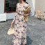 샤넬 CHANEL 2020 SS 캐릭터 플라워 프릴 여성 원피스