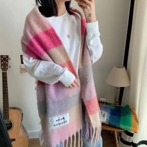 아크네 ACNE 2020 SS 체크 패치로고 여성 머플러