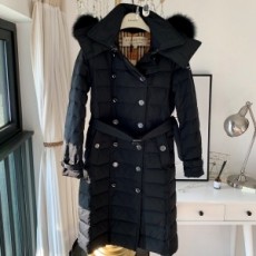 버버리 BURBERRY 2020 SS 퀄팅 후드 여우퍼 여성 롱패딩