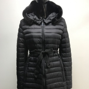 몽클레어 MONCLER 2020 SS 퀄팅 후드 밍크퍼 여성 롱패딩