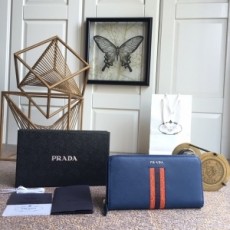 프라다 PRADA 2020 SS 사피아노 삼선 지퍼돌이 장지갑 H317G 커스텀급