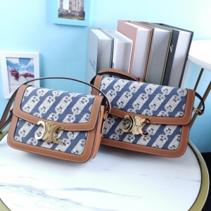 셀린느 CELINE  2020 SS 트리오페 캔버스 틴 카멜 숄더백 커스텀급