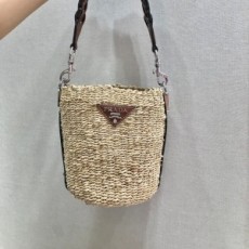 프라다 PRADA 2020 SS 네츄럴 꼬임가죽 숄더백 1BC128 커스텀급