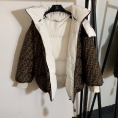펜디 FENDI 2020 SS F로고 후드 양면 여성 반패딩 미러급