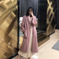 막스마라 MAXMARA 2020 SS 100% 캐시미어 포켓 벨트 핑크 여성 롱코트 미러급