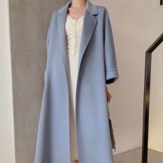 막스마라 MAXMARA 2020 SS 100% 캐시미어 포켓 벨트 민트 여성 롱코트 미러급