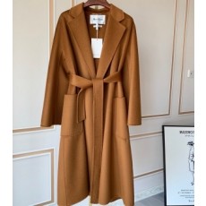 막스마라 MAXMARA 2020 SS 100% 캐시미어 포켓 벨트 딥카멜 여성 롱코트 미러급