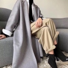 막스마라 MAXMARA 2020 SS 100% 캐시미어 포켓 벨트 그레이 여성 롱코트 미러급