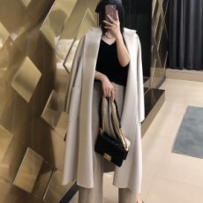 막스마라 MAXMARA 2020 SS 100% 캐시미어 포켓 벨트 그레이아이보리 여성 롱코트 미러급