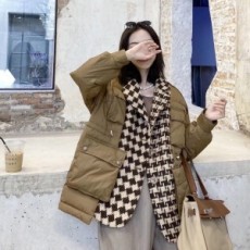 샤넬 CHANEL 2020 SS 체크 투톤 포켓 여성 패딩 커스텀급