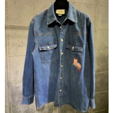 구찌 GUCCI 2020 SS 캣 캐릭터 자수 여성 청남방 커스텀급