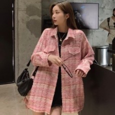 아미 AMI 2020 SS 트위드 체크 포켓 여성 남방 커스텀급