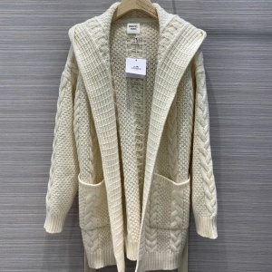 에르메스 HERMES 2020 SS 후드 포켓 벨트 니트 여성 가디건 커스텀급