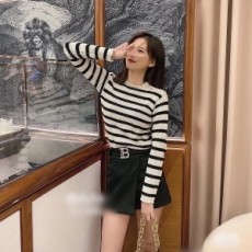 디올 DIOR 2020 SS 스트라이프 라운드넥 여성 니트 커스텀급