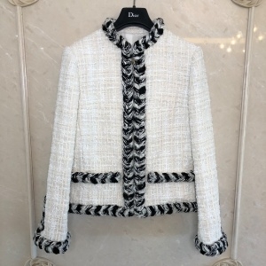 샤넬 CHANEL 2020 SS 트위드 라인 투톤 여성 자켓 커스텀급