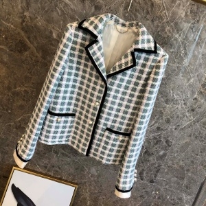 미우미우 MIUMIU 2020 SS 체크 카라 라인 자켓 스커트 여성 세트 커스텀급