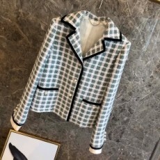 미우미우 MIUMIU 2020 SS 체크 카라 라인 자켓 스커트 여성 세트 커스텀급