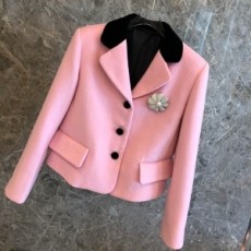 미우미우 MIUMIU 2020 SS 투톤 카라 포켓 자켓 스커트 여성 세트 커스텀급
