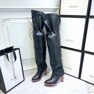 구찌 GUCCI 2020 SS GG 끈리본 하이힐 여성 롱부츠