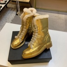 샤넬 CHANEL 2020 SS 양털 지퍼 끈장식 여성 중부츠