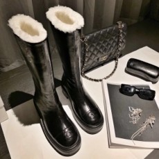 샤넬 CHANEL 2020 SS CC로고 양털 여성 롱부츠