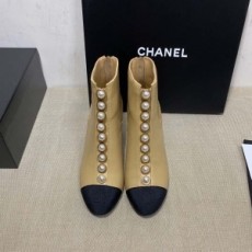 샤넬 CHANEL 2020 SS 진주장식 투톤 여성 앵글부츠