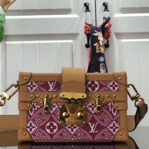 루이비통 LOUIS VUITTON 2020 SS 자카드 텍스타일 쁘띠뜨말 핑크 트렁크백 M40273 커스텀급