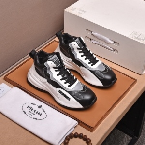 프라다 PRADA 2020 SS 스티치 레더 투톤 남성 슈즈