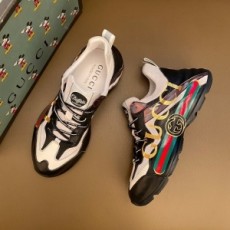 구찌 GUCCI 2020 SS 캐릭터 로고 투톤 검흰 남성 슈즈 커스텀