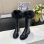디올 DIOR 2020 SS 로고 자수 여우퍼 여성 롱부츠