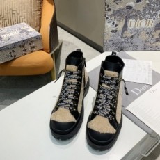 디올 DIOR 2020 SS 양털 투톤 로고 여성 쇼트부츠