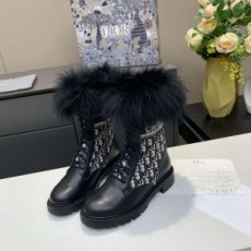 디올 DIOR 2020 SS 로고 자수 여우퍼 여성 중부츠