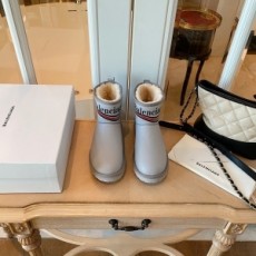 발렌시아가 BALENCIAGA 2020 SS 로고 양털 여성 쇼트부츠