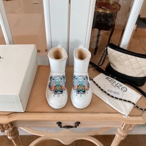 겐조 KENZO 2020 SS 로고 자수 양털 여성 쇼트부츠