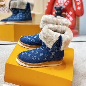루이비통 LOUIS VUITTON 2020 SS 모노그램 데님 로고 커플 쇼트부츠
