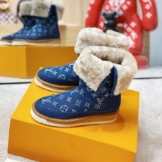 루이비통 LOUIS VUITTON 2020 SS 모노그램 데님 로고 커플 쇼트부츠