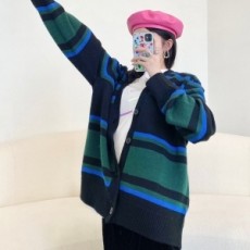 아크네 ACNE 2020 SS 패치로고 스트라이프 여성 니트 가디건