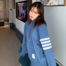 톰브라운 THOM BROWNE 2020 SS 스트라이프 후드 여성 긴팔티 커스텀급