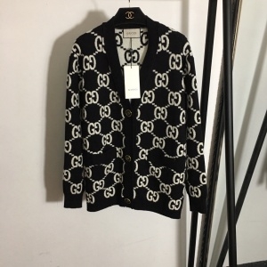 구찌 GUCCI 2020 SS GG로고 블랙 여성 니트 가디건