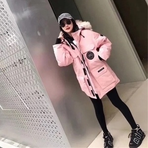 캐나다구스 CANADA GOOSE 2020 SS 패치로고 핑크 여성 롱패딩 커스텀급