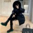 프라다 PRADA 2020 SS 여우퍼 퀄팅 벨트 여성 롱패딩 커스텀급