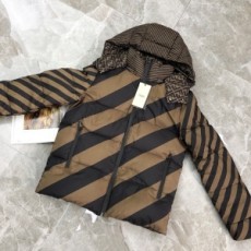펜디 FENDI 2020 SS 스트라이프 F로고 후드 여성 패딩 커스텀급