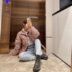 구찌 GUCCI 2020 SS 플라워 프린트 퀄팅 여성 패딩 커스텀급