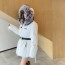 프라다 PRADA 2020 SS 여우퍼 패치로고 벨트 여성 패딩 커스텀급