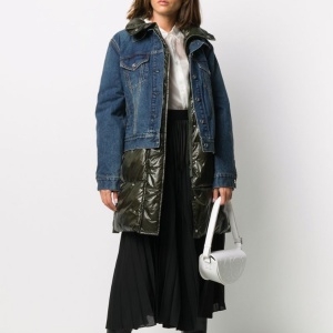 사카이 SACAI 2020 SS 데님 투톤 여성 롱패딩 커스텀급