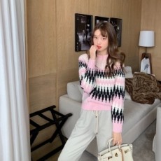 구찌 GUCCI 2020 SS 캐릭터 투톤 라운드넥 여성 니트