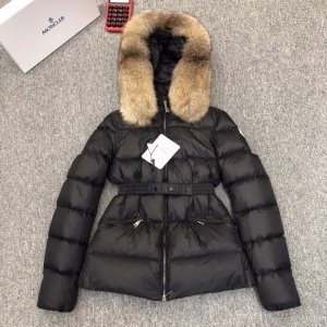 몽클레어 MONCLER 2020 SS 퀄팅 지퍼 여우퍼 블랙 여성 패딩 커스텀급